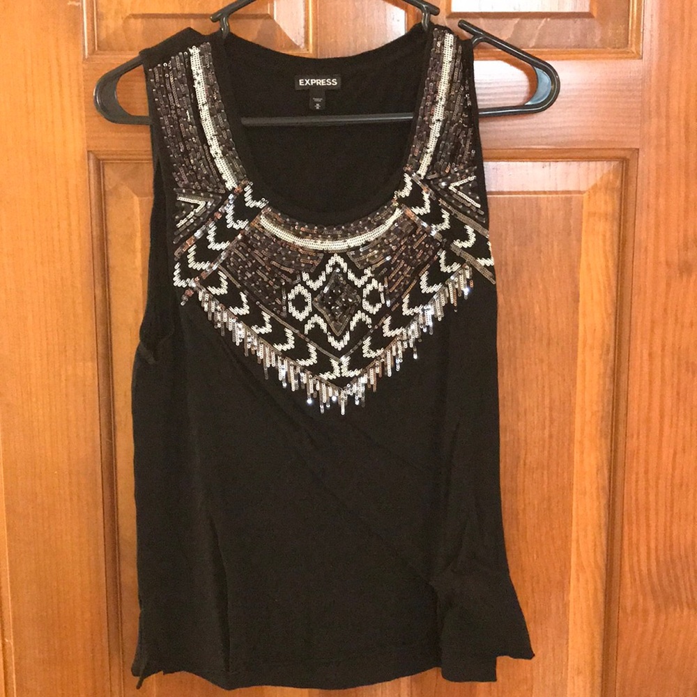 Express - black sequin top